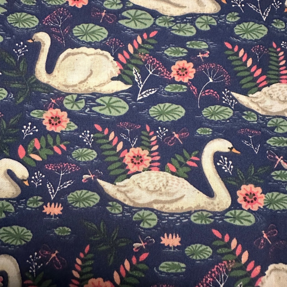 Swan Lake Floral Cotton Fabric 2 Yards & Pink Blender 19in Bundle 2.53yd Total - Picture 3 of 5